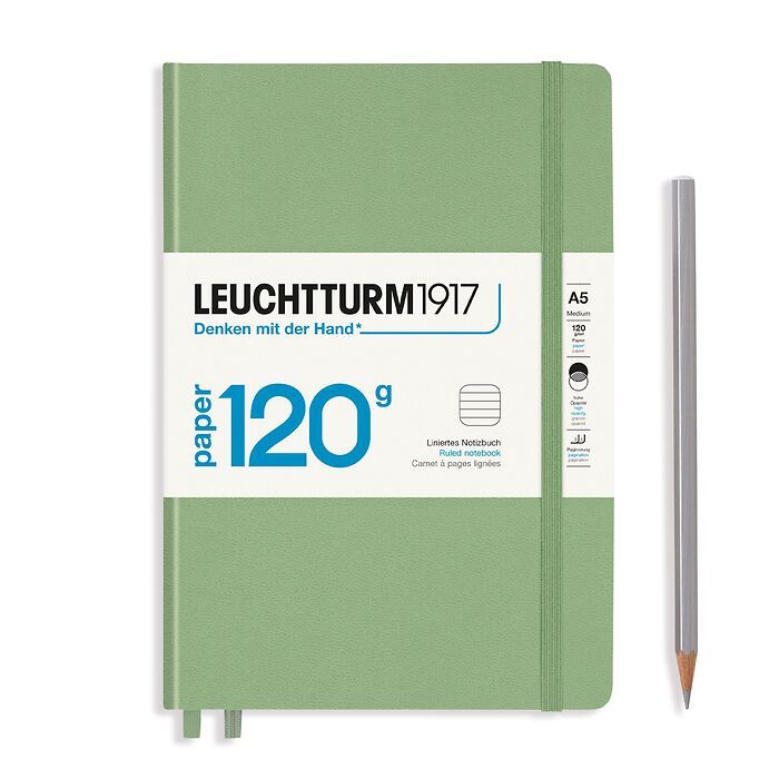 Leuchtturm1917 A5 Medium Hardcover Ruled Notebook - Sage