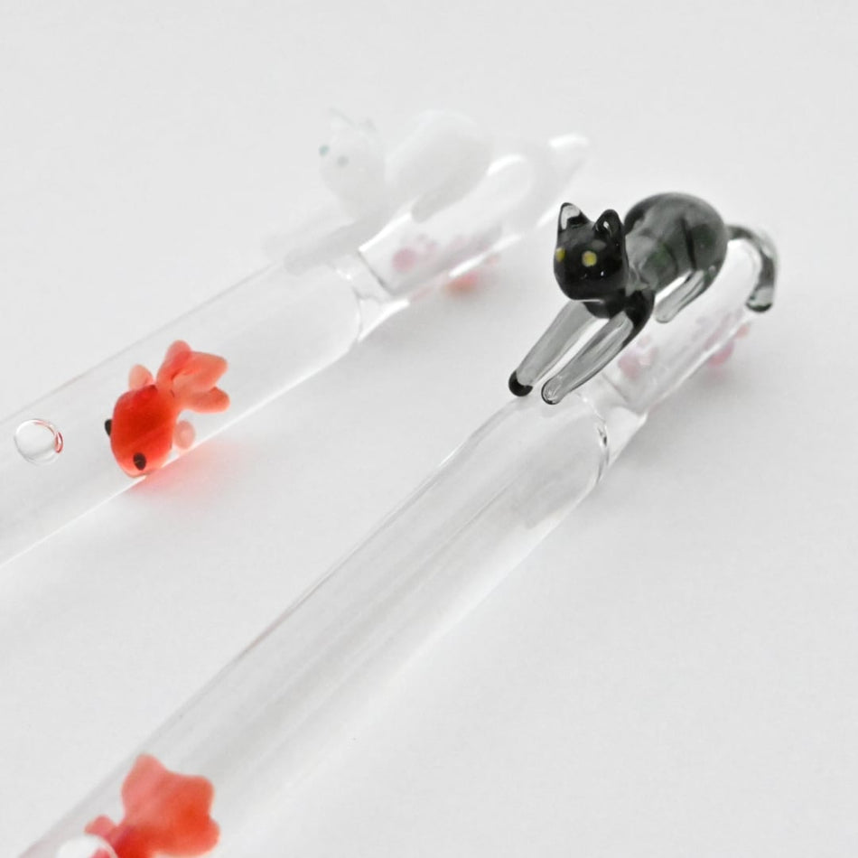 Clarto Lavie Cat & Goldfish Glass Dip Pen