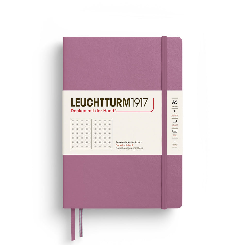 LEUCHTTURM1917 Notebook HC Medium (A5), 251 p, Dotted - Dusty Rose