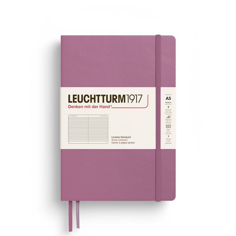 LEUCHTTURM1917 Notebook Hardcover Medium (A5), 251 p, Ruled - Dusty Rose