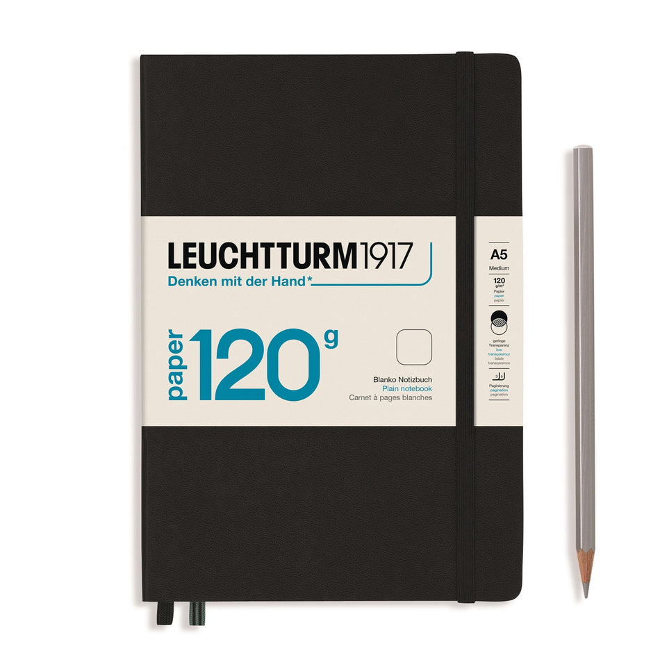 LEUCHTTURM1917 120g Edition Notebook (A5), 203 pages, Plain - Black