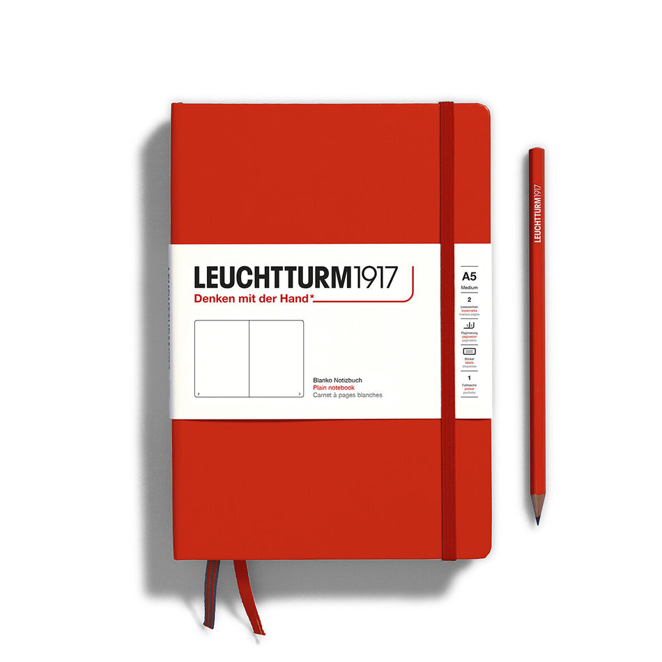 LEUCHTTURM1917 Notebook Hardcover Medium (A5), 251 pages, Plain - Fox Red