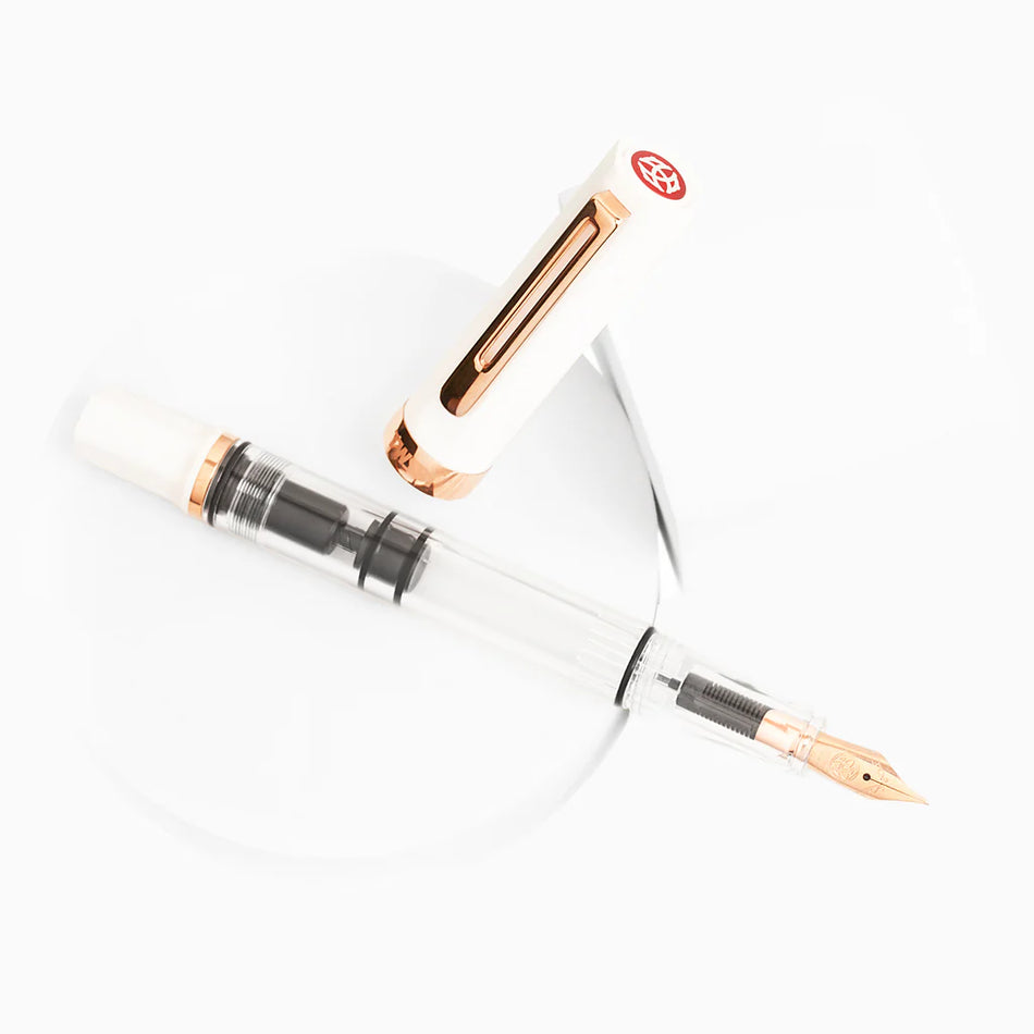 Twsbi Eco Fountain Pen - White with Rose Gold