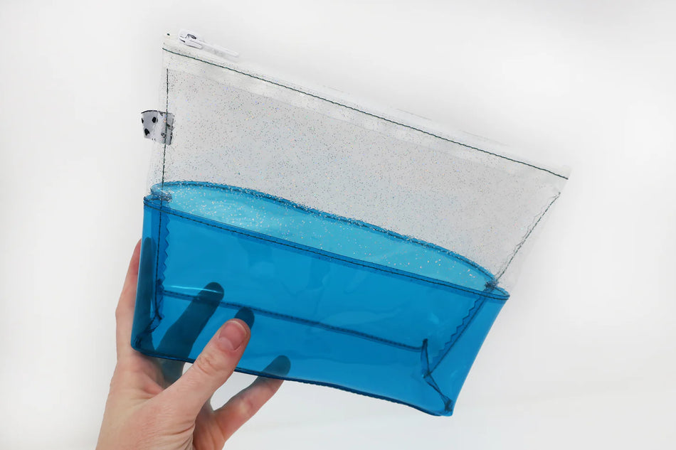 Kate Corn Glitter & Teal Jelly Toiletry Bag