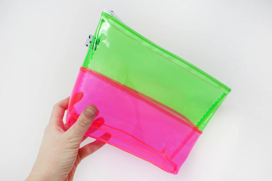 Kate Corn Green & Pink Jelly Toiletry Bag