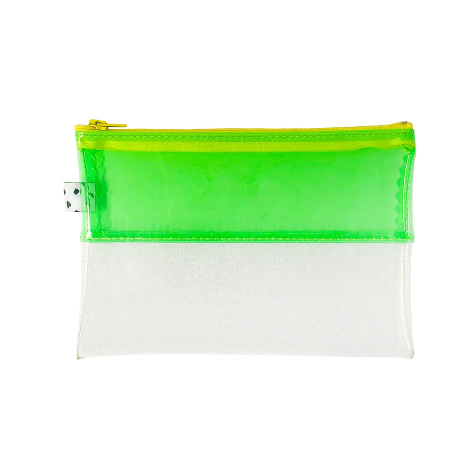 Kate Corn Green & Glitter Jelly Pouch