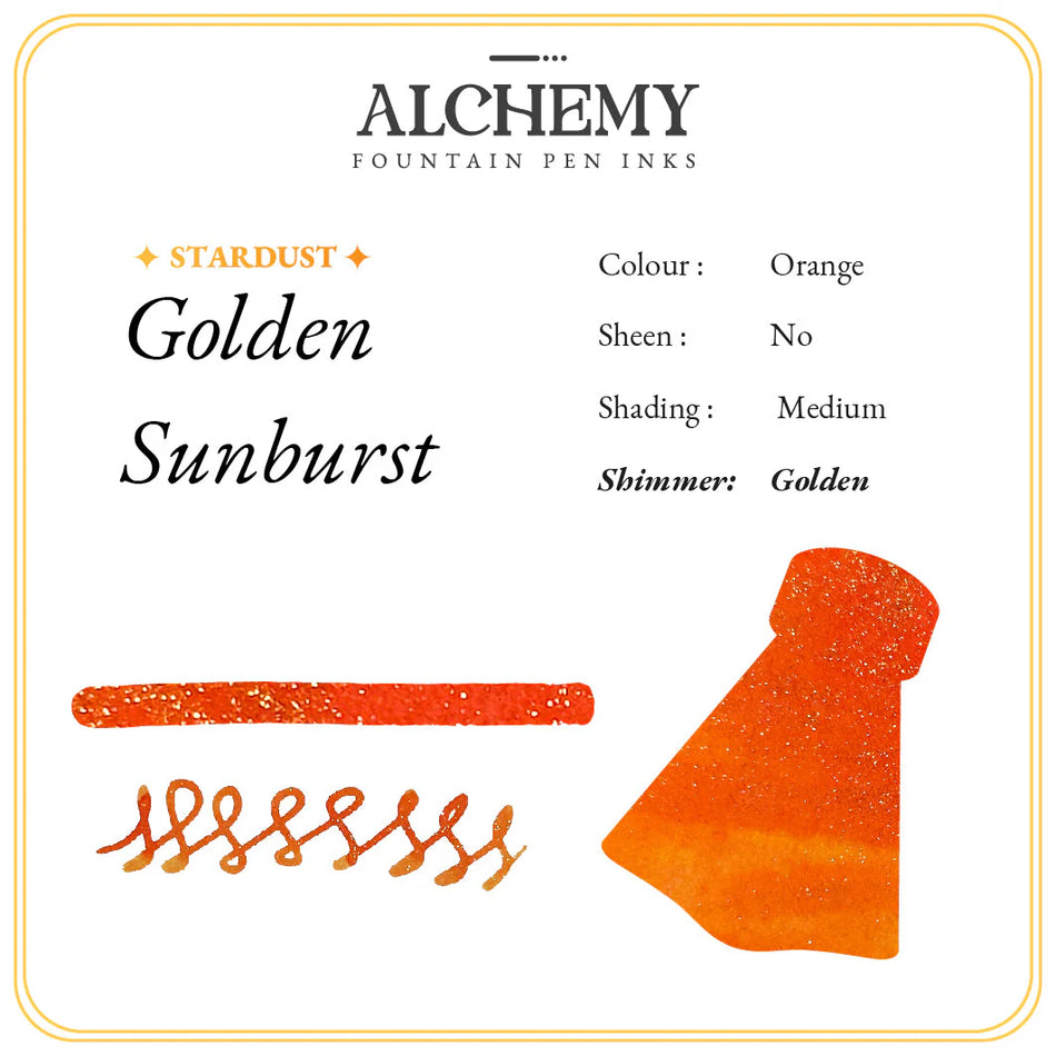 Endless Alchemy Fountain Pen Inks - Stardust - Golden Sunburst 45ml