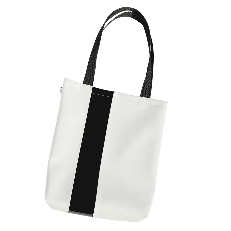 Kate Corn White & Black Stripe Tote Bag