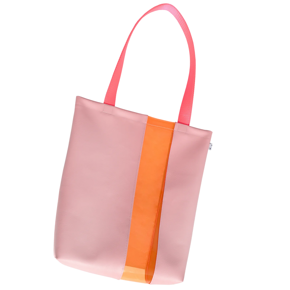 Kate Corn Pink & Orange Strip Tote Bag