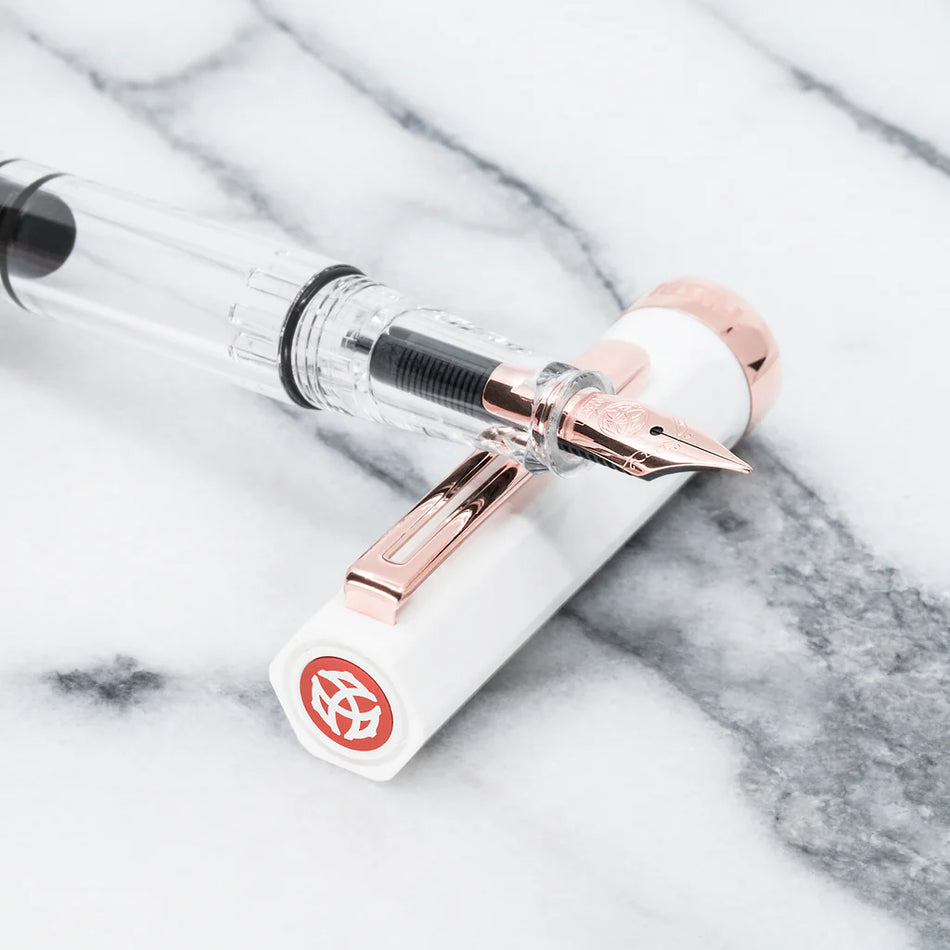 Twsbi Eco Fountain Pen - White with Rose Gold