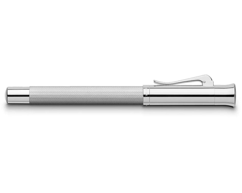 Graf Von Faber Castell Guilloche Fountain Pen - Barely Rhodium