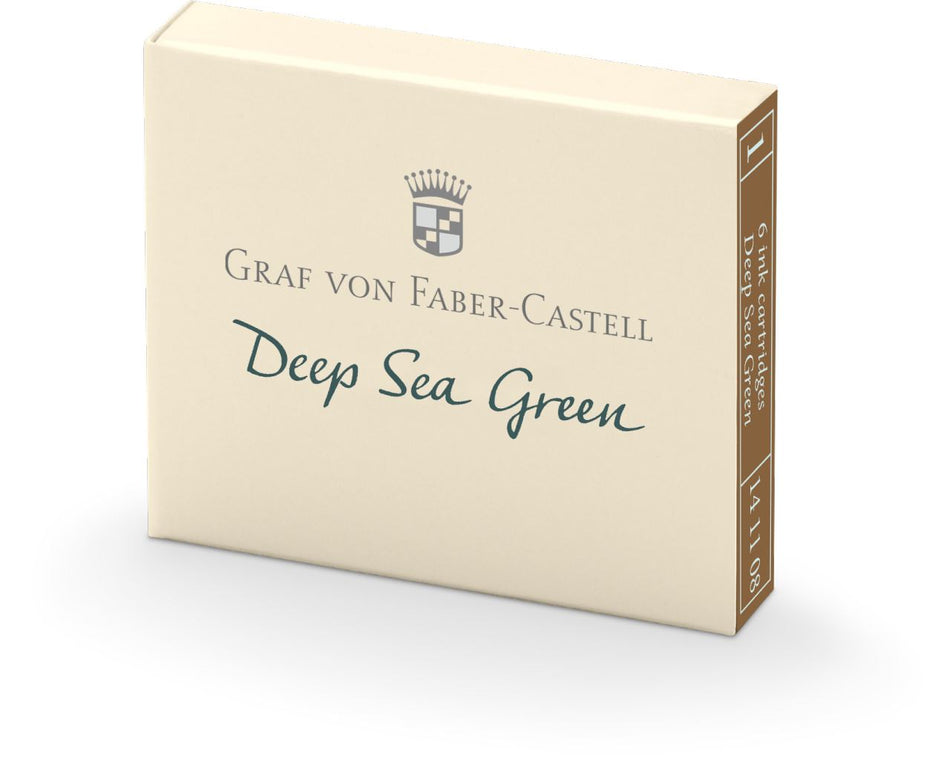 Graf Von Faber Castell Ink Pen Refill Cartridges (6 Pack) - Deep Sea Green