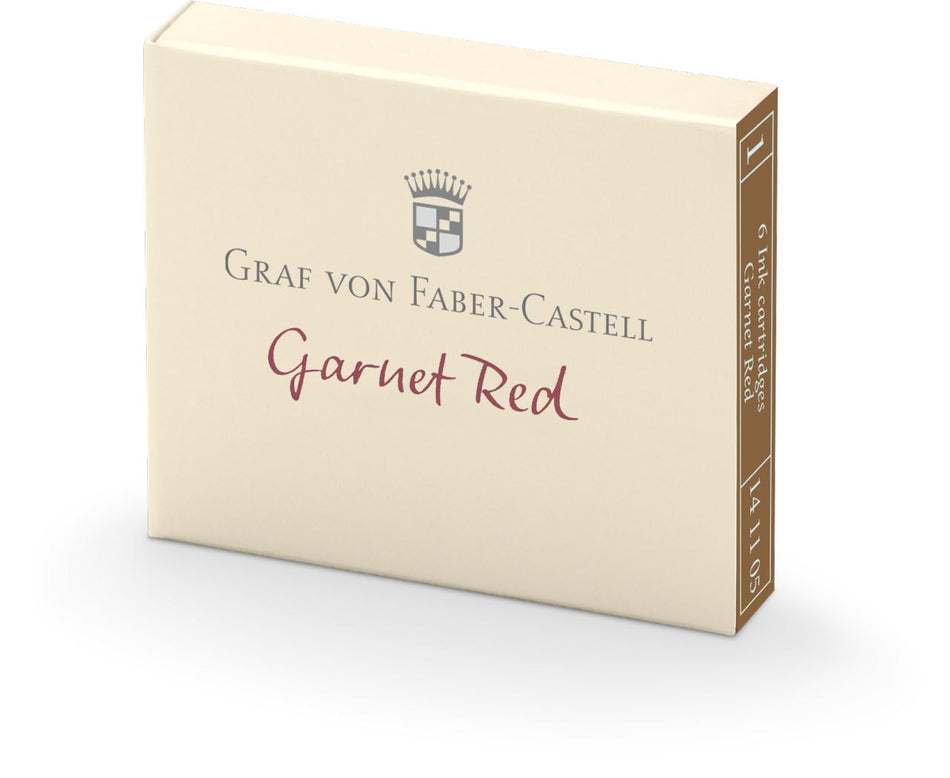 Graf Von Faber Castell Ink Pen Refill Cartridges (6 Pack) - Garnet Red