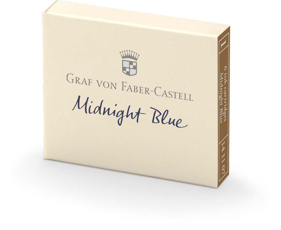 Graf Von Faber Castell Ink Pen Refill Cartridges (6 Pack) - Midnight Blue