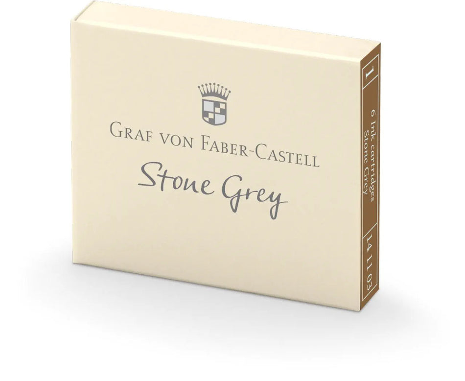 Graf Von Faber Castell Ink Pen Refill Cartridges (6 Pack) - Stone Grey