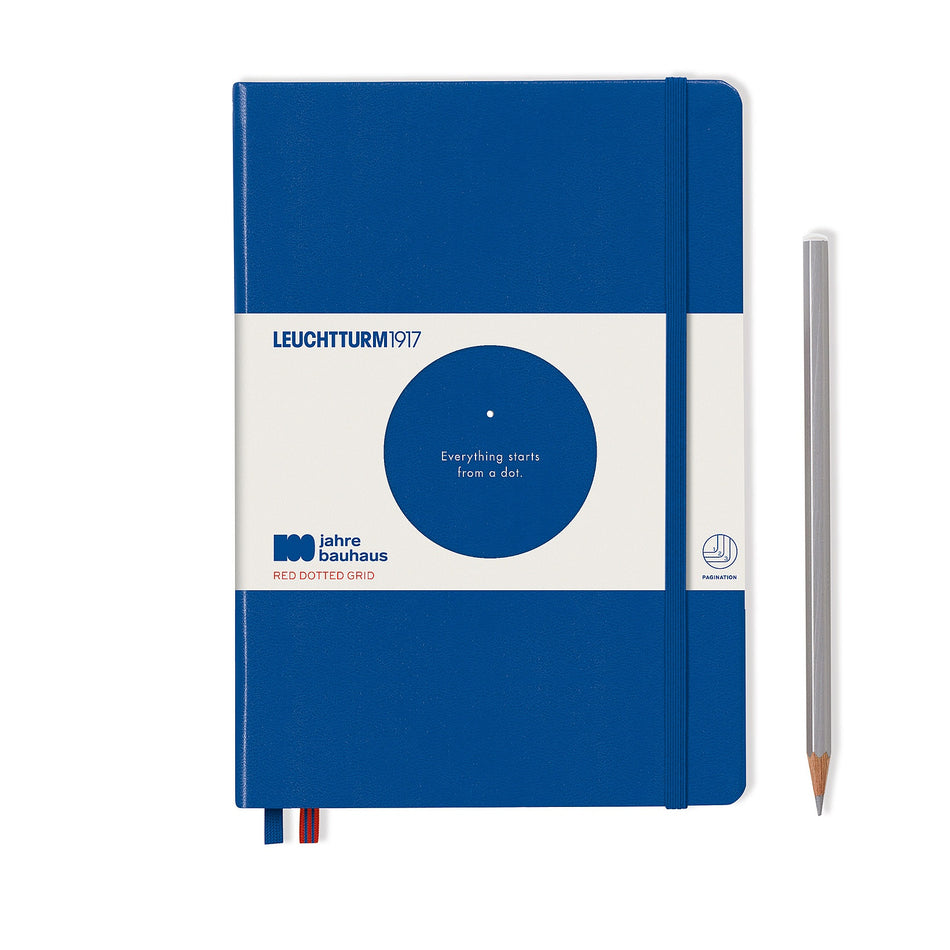 LEUCHTTURM1917 Bauhaus 100 Notebook Medium (A5), Hardcover, 251 Numbered Pages - Royal Blue