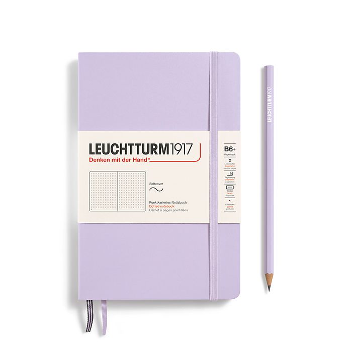 LEUCHTTURM1917 Notebook paperback (B6+), Softcover, 123 numbered pages, Dotted - Lilac