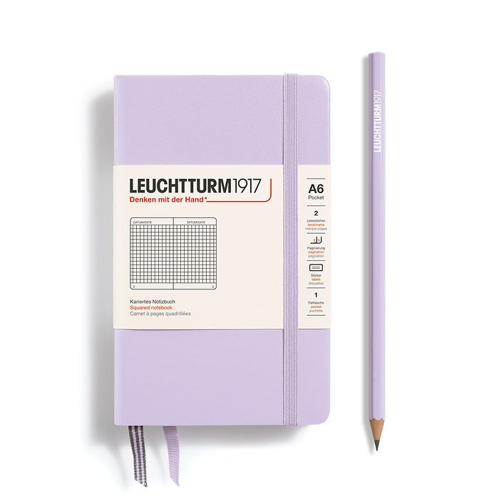 LEUCHTTURM1917 Notebook Hardcover Pocket (A6), 187 pages, Squared - Lilac