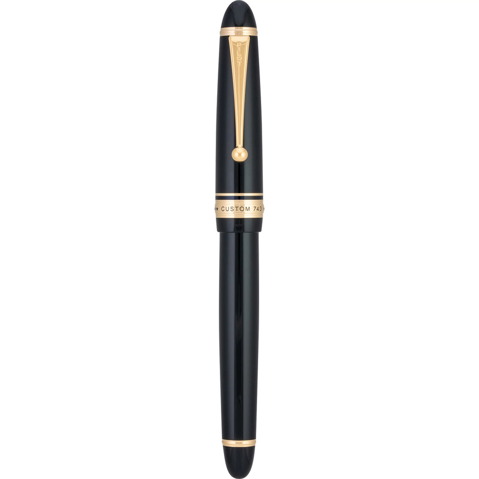 Pilot Custom 743 Fountain Pen - Black with Gold Trim