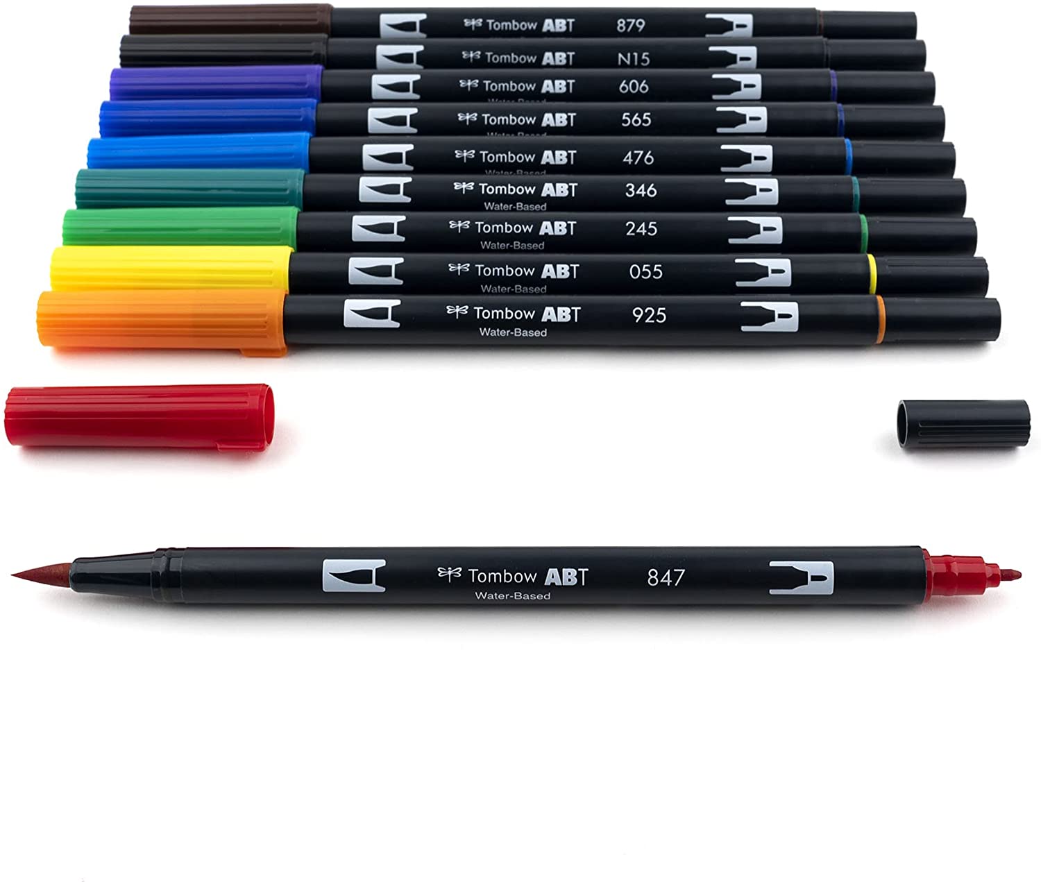 Tombow : Dual Tip Blendable Brush Pens : Primary Colors : Pack Of 6